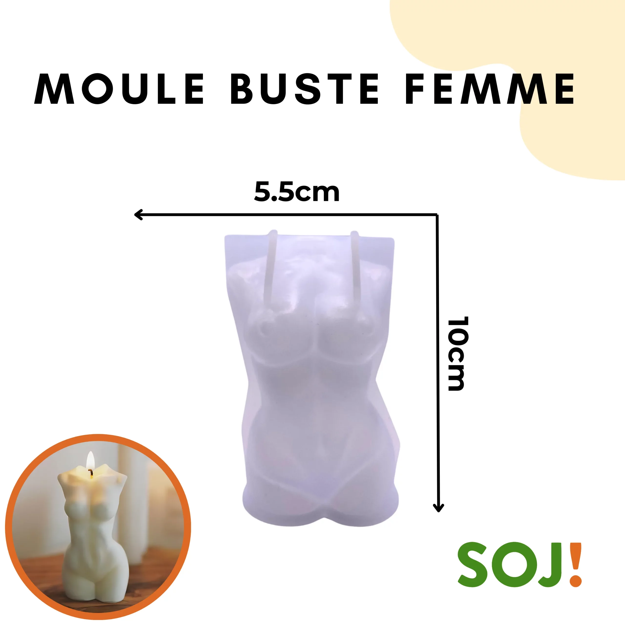 Moule bougie en forme de buste de femme