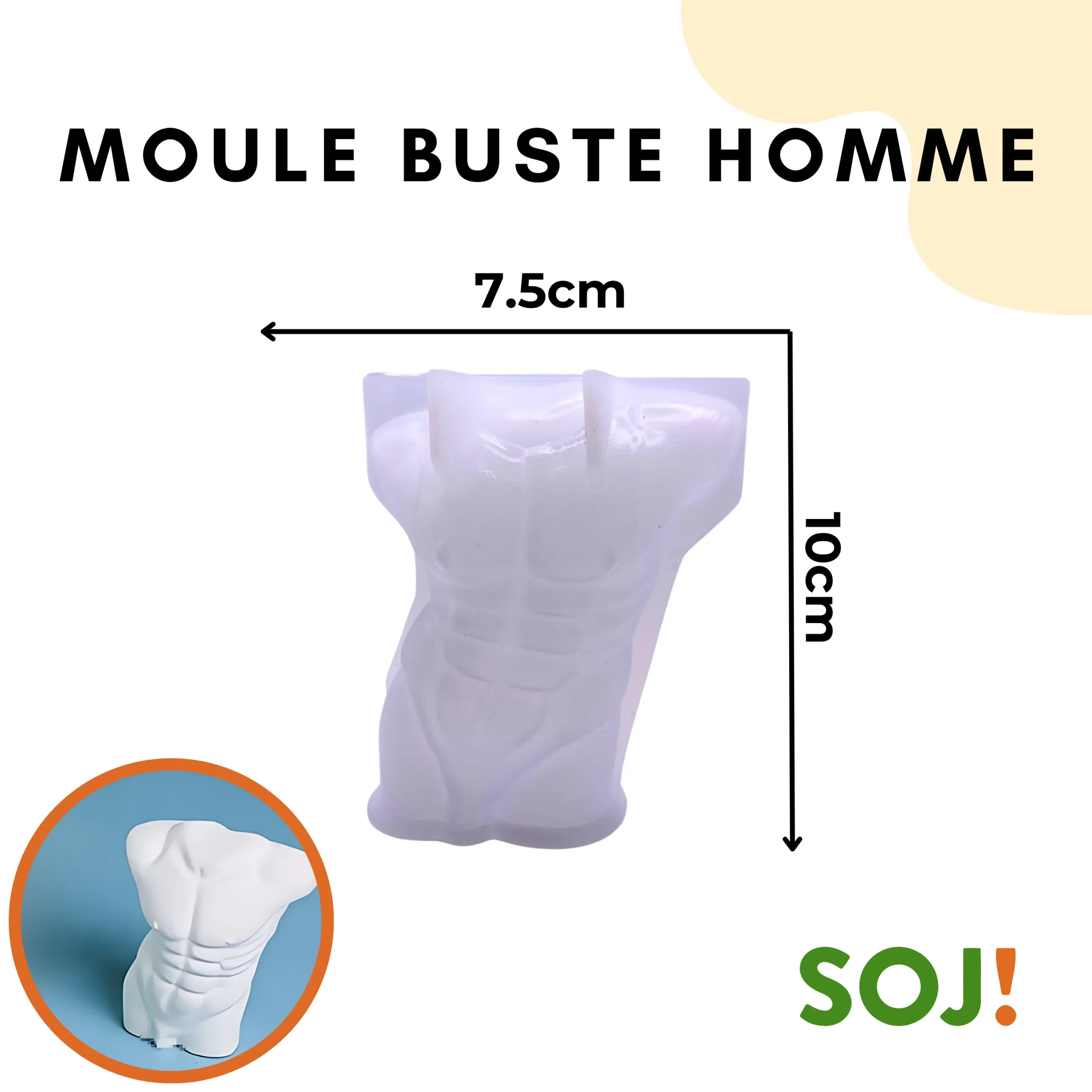 Moule bougie en forme de torse d’homme