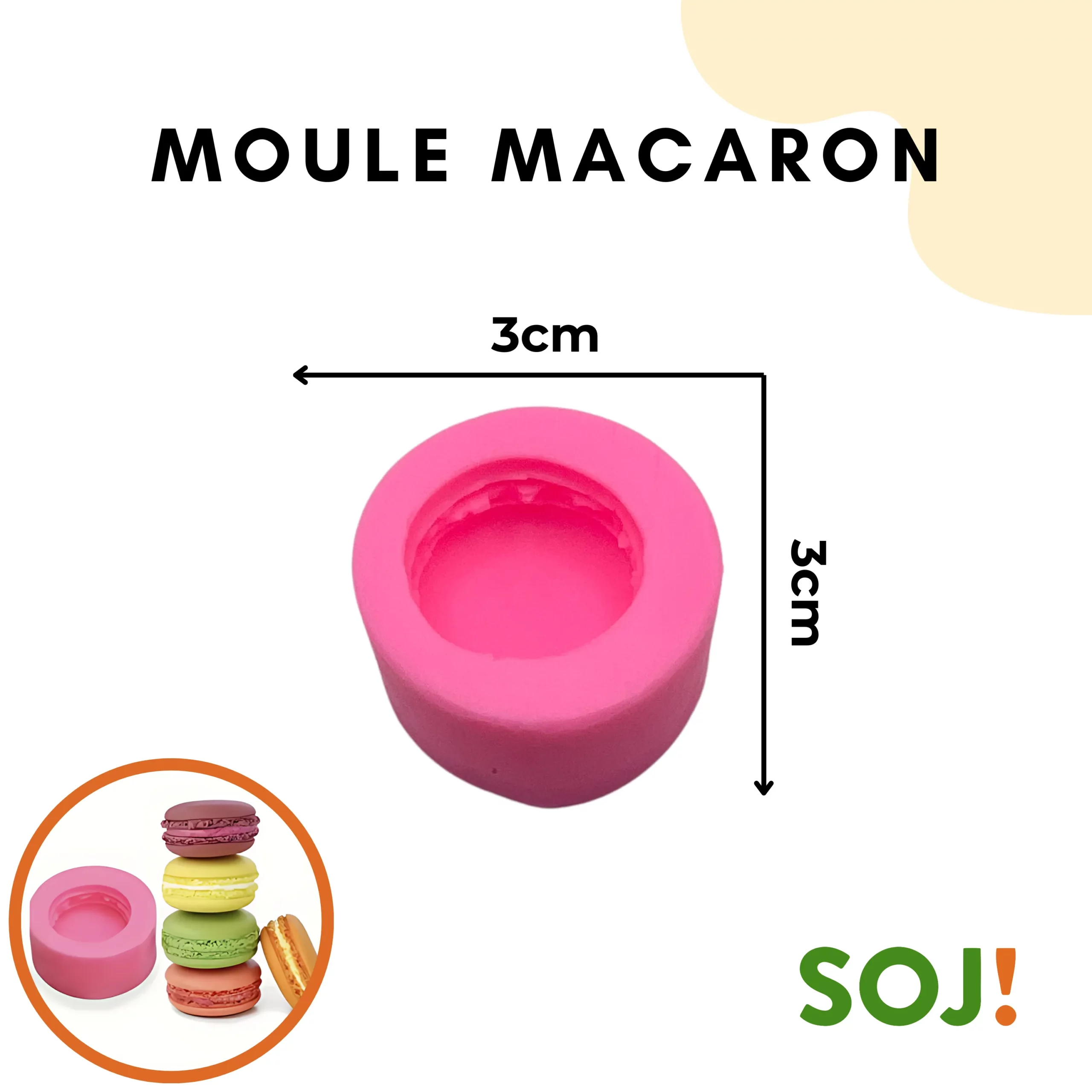 Moule bougie en forme de macaron