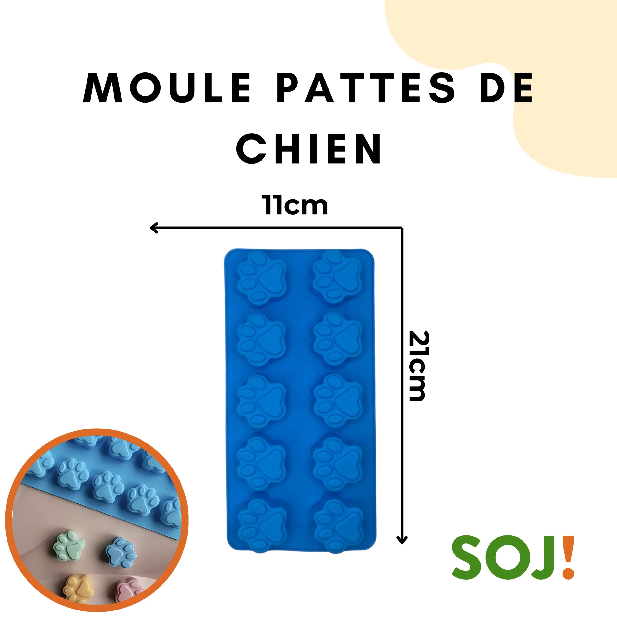 10 moules bougies en forme de pattes de chien