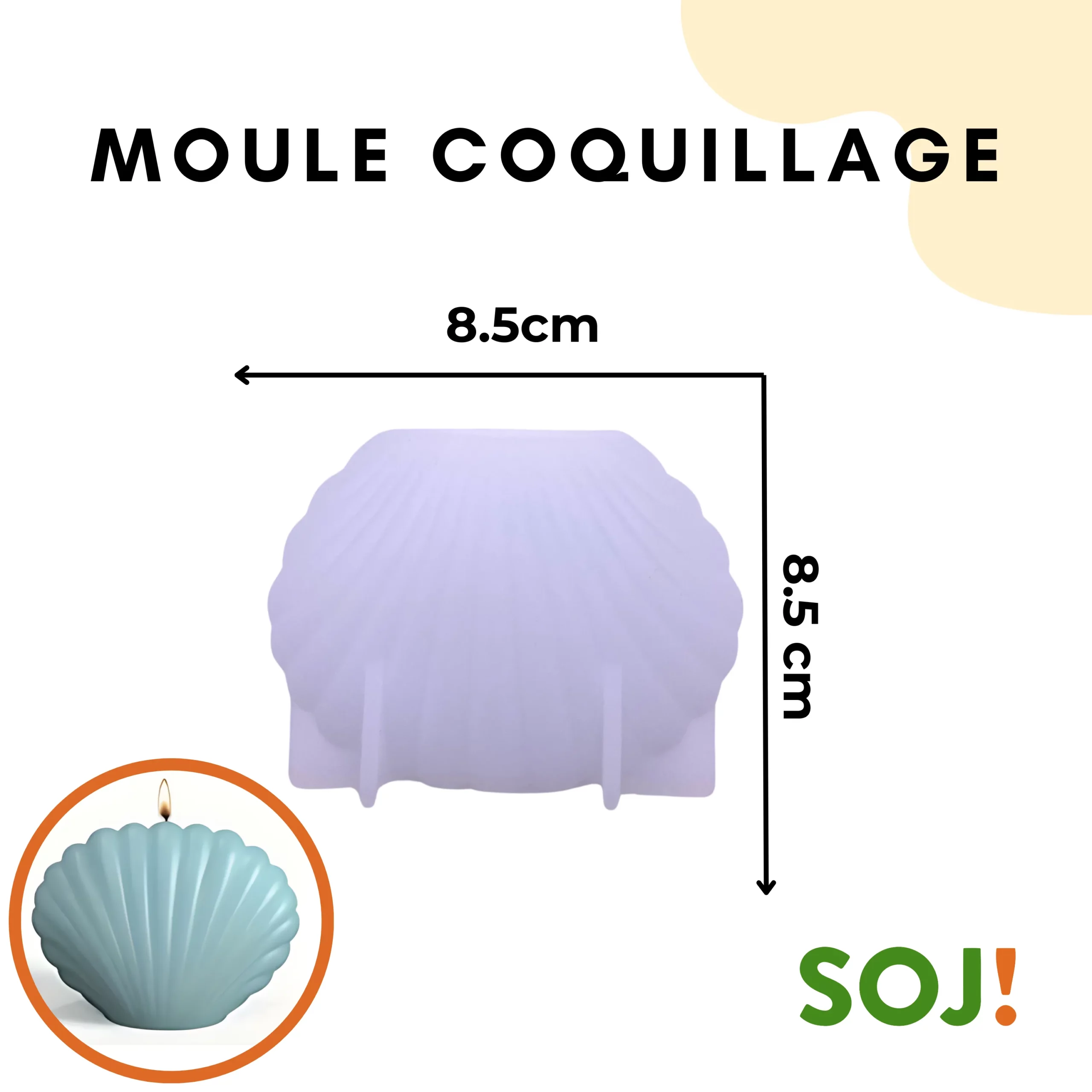 Moule bougie en forme de coquillage