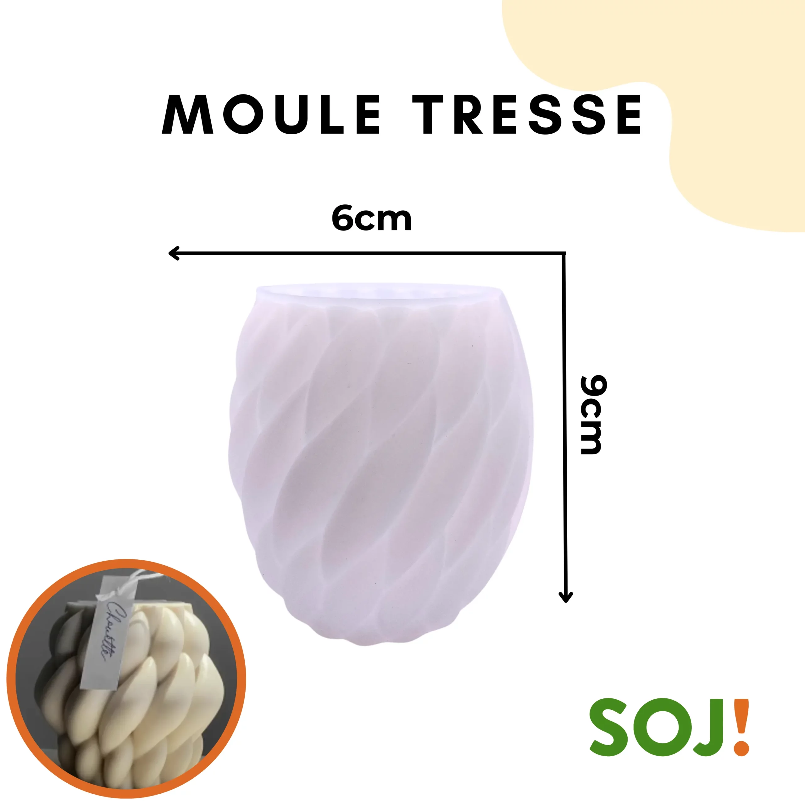 Moule bougie tressée