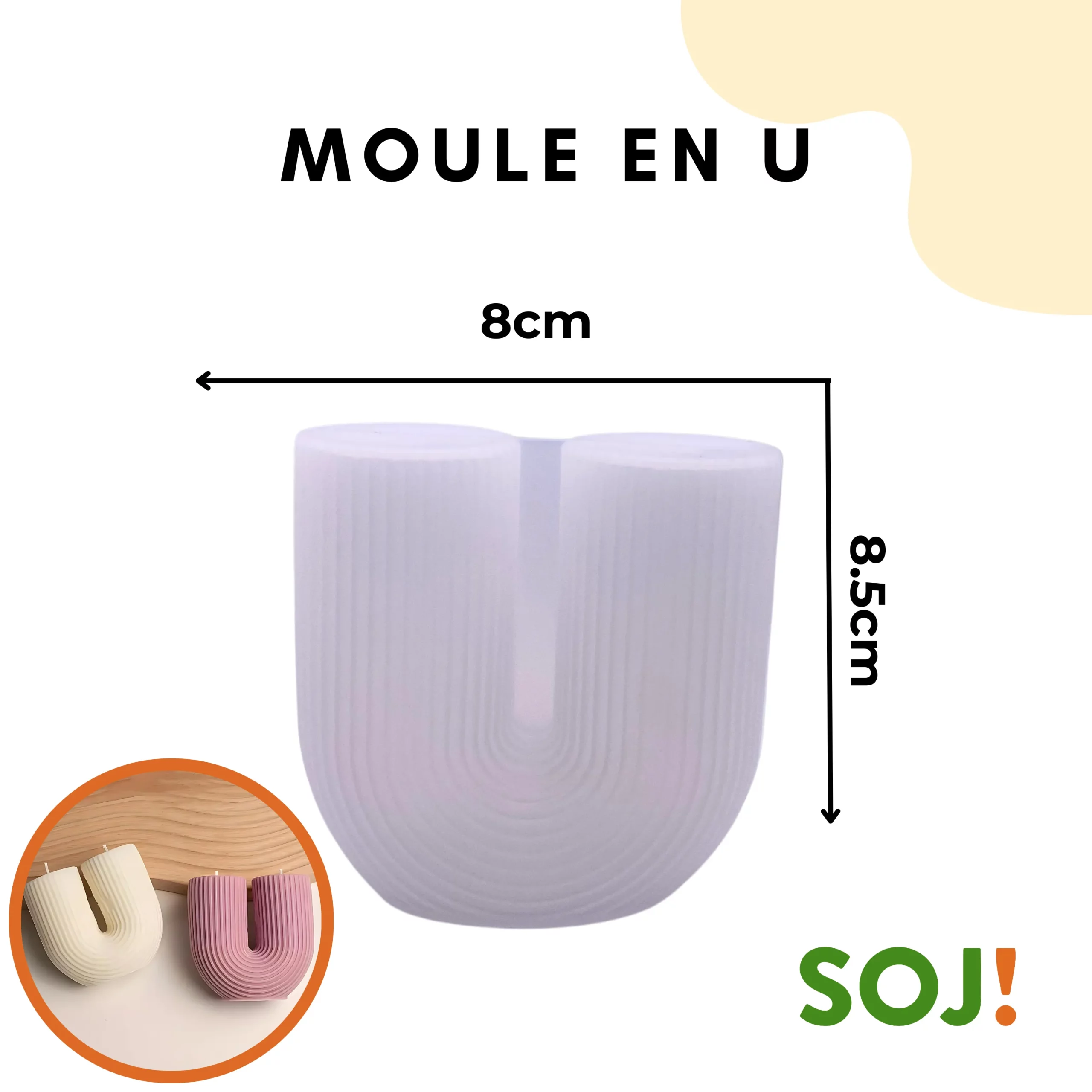 Moule bougie en forme de U