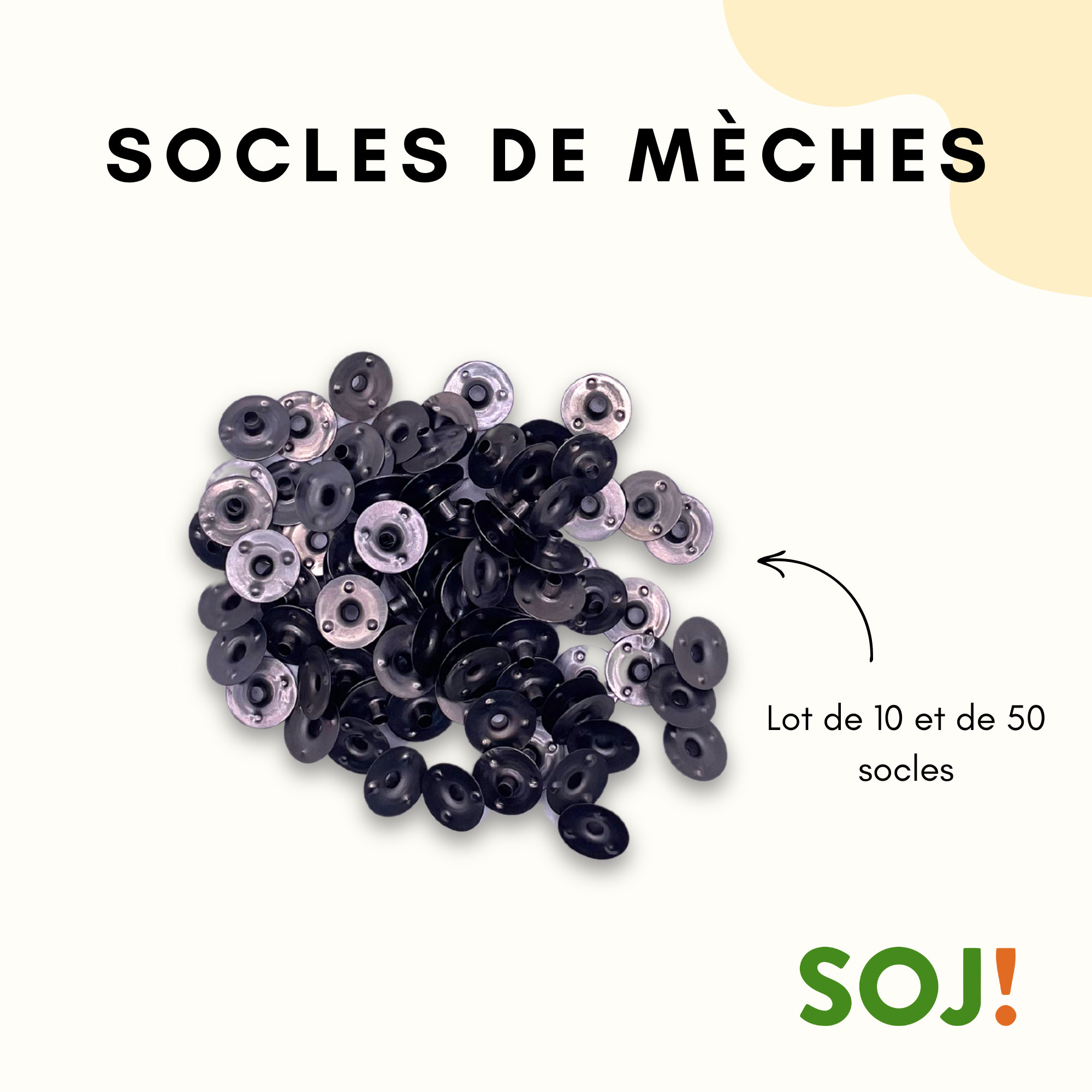 Socles en métal pour mèches