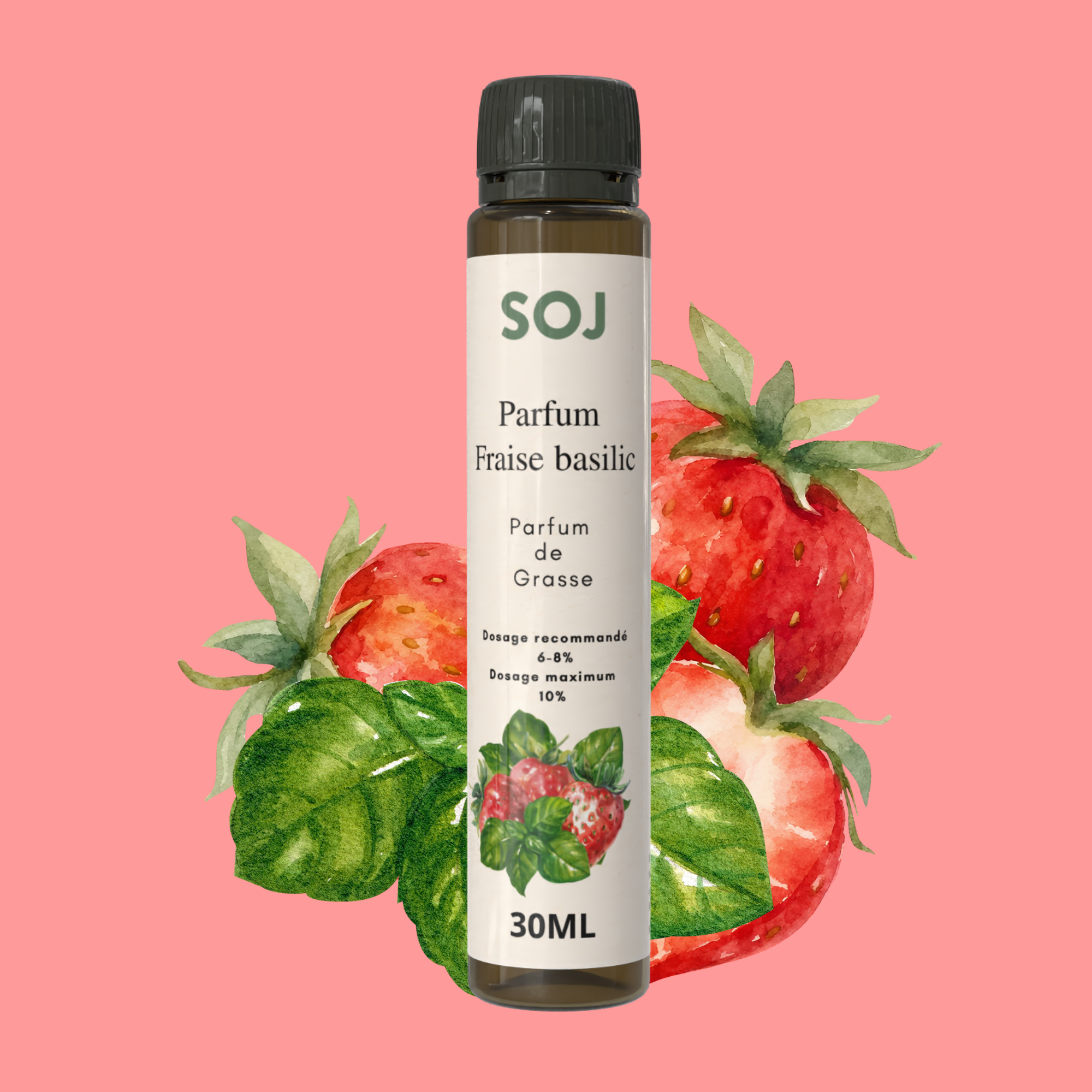 Parfum pour bougies – Fraise basilic