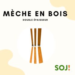 Mèche en bois pour bougies - double épaisseur