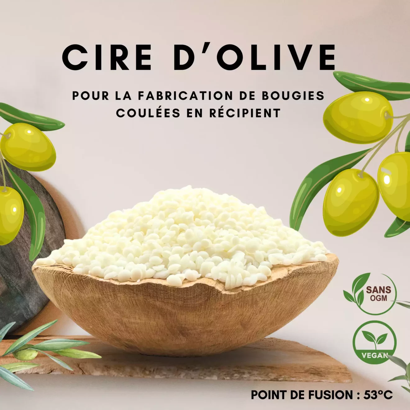 Cire d'olive récipient